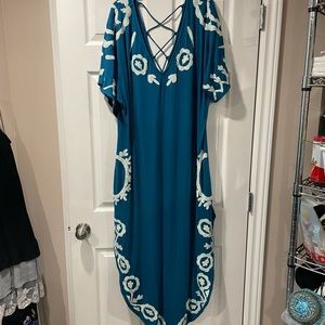 Blue Pattern Maxi Dress